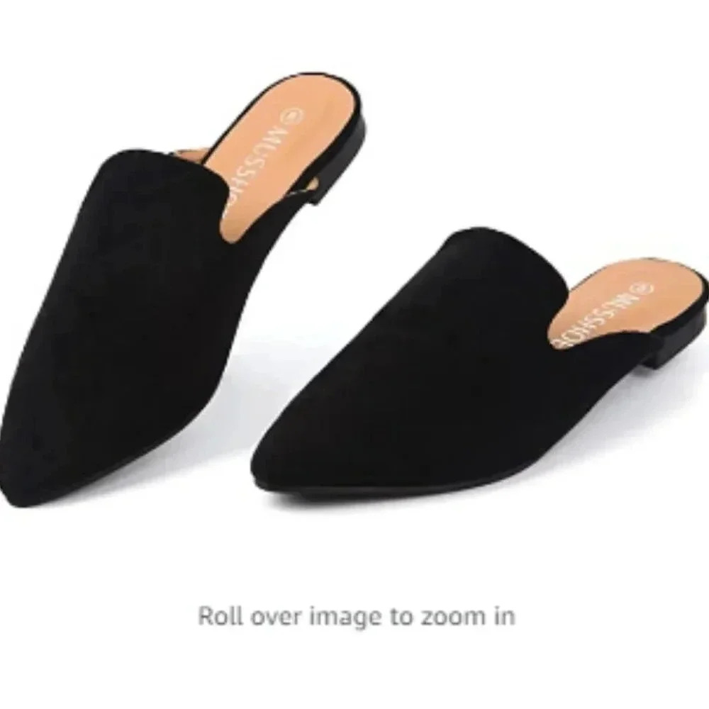 Mules for Women Slip On Comfortable Pointed Toe Womens Loafers Women's Flats